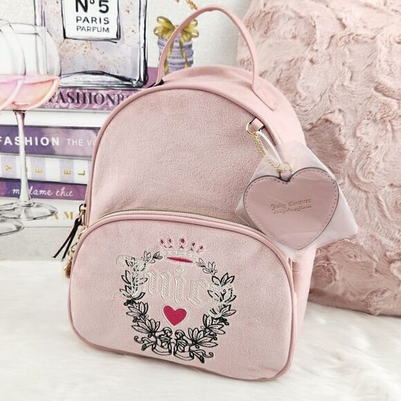 Juicy Couture Handbags - {Juicy Couture} Pink Velour {Heritage Backpack}